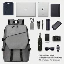 NetHong Men's Shoulder Backpack Large Capacity Wear-Resistant Durable Mountaineering Bag Computer Bag - Grey - View 4