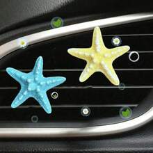 Clip parfumé pour aération de voiture, motif créatif de bande dessinée. Clip de décoration pour aération de climatisation de voiture en forme d'étoile de mer en résine (sans parfum inclus)