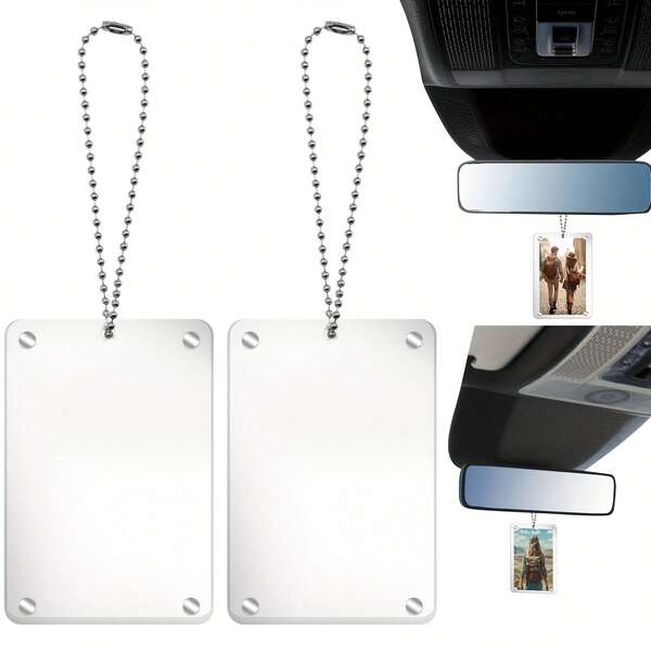2 paquetes de soporte de fotos para coche - Marco de fotos magnético universal para coche | Accesorio y soporte de fotos decorativo de acrílico para el espejo retrovisor del coche | El mejor regalo para mujeres, madres, mejores amigas, amigos y compañeros de trabajo | Perfecto para cumpleaños, Navidad, San Valentín, Día de la Madre, graduaciones, Acción de Gracias, Halloween y talla grande | Acrílico transparente para un aspecto moderno y elegante (protege las fotos de arañazos)