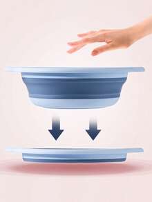 1 pièce Cuvette de lavage pliable portable, rangement pratique, évier pliant rond économise de l'espace, cuvette de lavage pliable en plastique polyvalente et portable pour la vaisselle, le camping, les voyages, la lessive, cuvette pliante pour la rentrée scolaire