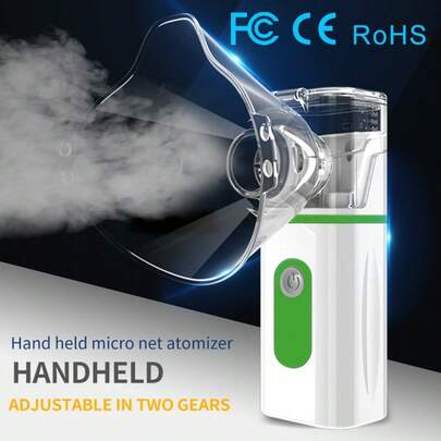 Portable Mini Nebulizer - Handheld Nebulizer, Low Noise, Wearable Spacer Mesh Device With 2 Masks And Mouthpiece, Quiet Operation, Handheld Humidifier