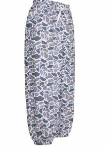 Casual Drawstring Jogger Pants, Vacation Outfits For Women; Loose-Fitting Sweatpants, Spring Outfits For Women; Summer Outfits For Women; Sweatpants Suitable For All Seasons. - Dusty Purple - View 4