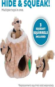 Outward Hound Squeakin' Squirrels Plush Replacement Dog Toys - 3 Pack - ColorA - 查看 3