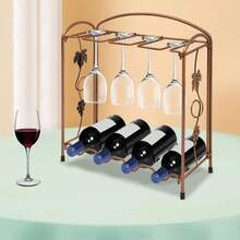 YUNRUX Wine Rack, Metal Wine Rack, Freestanding Bottle Rack