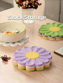 1Pc Trivet Mats - Heat Resistant, Kitchen Pads For Pots, Pans & Dishes - Perfect Christmas & Halloween Gift - Multicolor - View 5