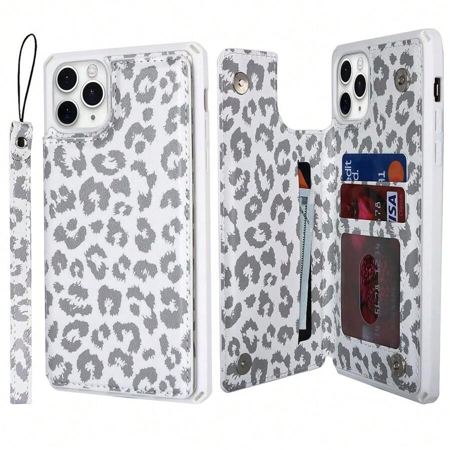 For IPhone 13 Pro Max Case Wallet With Card Holder,For IPhone 13 Pro Max Case For Women Men,Stand And Strap,Protective Phone Case Cover-White{"Color_name":"L-White"} - 多色16 - 查看 1
