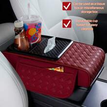 Multi Functional Luxury Upgraded Armrest Box Height Pad, PU Leather Armrest Box Pad, Newly Added Detachable Large-Sized Storage Box For Easy Cleaning (Can Be Used As A Tissue Box Or Miscellaneous Storage Box), Automotive Interior Accessories - one-size - View 8