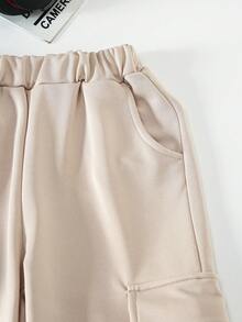 Tween Girl 两件套，Tween Girl 酷炫印花字母连帽衫，时尚休闲工装裤