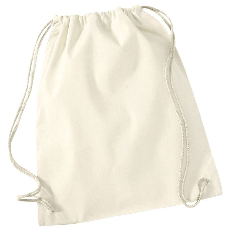 Westford Mill Cotton Drawstring Bag (Natural) - 100% Cotton - 170gsm - (RW8542) - White - View 1