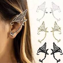2pcs Fairy Wing Ear Cuff Earrings, Exquisite Design With Silver Thread Lace, Suitable For Overseas Bohemian And Fantasy Fashion Enthusiasts. - Multicolor - View 11