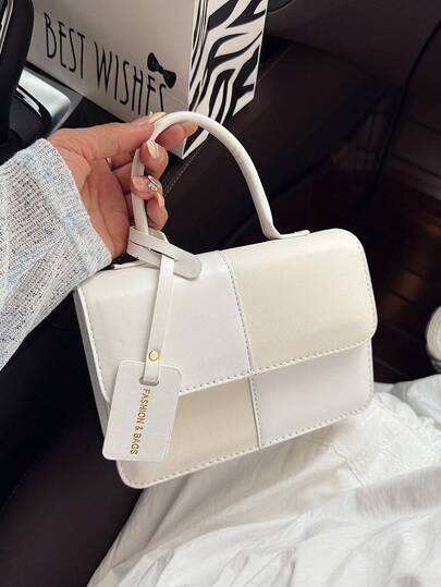 Nuevo bolso de mano, bolso de hombro y bolso cruzado minimalista y de moda con parches de cuadros, adecuado para uso diario, trabajo, casual, viajes, regalo