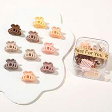 10 piezas Clips de pelo de estilo princesa de plástico ABS de unicolor, aleatorio, pequeño y lindo para Navidad, accesorios de moda para el cabello, clips para el flequillo, accesorios de invierno para el cabello