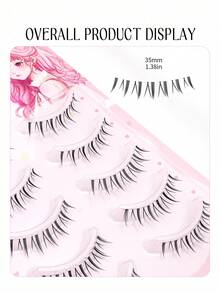 5 Pairs Cartoon Eyelashes, Natural Transparent False Eyelashes, Eyelash Extension, Curly & Soft, Beauty, Daily Makeup And Asian Makeup