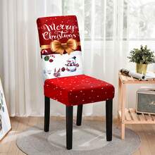1/2/4/6/100 piezas Fundas para sillas de comedor navideñas, fundas elásticas, extraíbles y lavables para el hogar, hotel, fiesta - Multicolor - Ver 24