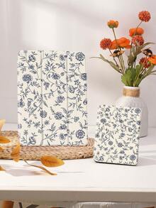 花卉线条图案平板电脑保护套，兼容 iPad 9.7/10.2/10.5/10.9/12.9/Pro 11（第十代）、Galaxy Tab S6 Lite 10.4 英寸、Kindle Paperwhite（第十二代，2024 年发布）、Kindle（第十一代，2022 年发布）、Kobo Clara Colour，柔软防震保护，智能支架/自动唤醒/睡眠功能 - 彩色 - 查看 8