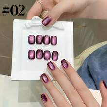 10ML/PCS 水金色浅紫黑色玻璃珠猫眼磁铁凝胶指甲油美甲用品2025新款秋季款紫黑色猫眼指甲胶UV光指甲适用于指甲和脚趾甲沙龙使用圣诞指甲紫色指甲粉色指甲蓝色指甲 - 彩色 - 查看 4