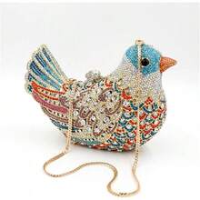 Rhinestone Bird Clutch Purse Women's Full Crystal Evening Bag For Wedding Party Handbag - 多色#8 - 查看 2