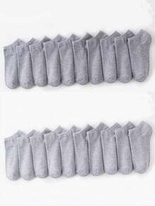 10/20/30 双男士隐形无缝袜子，透气吸湿排汗，适合运动休闲穿着，黑色、灰色和白色 - 彩色 - 查看 17