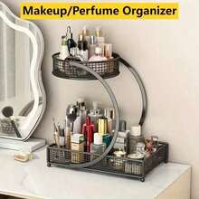 Senmeo 3-Tier Metal Cosmetic Organizer With Round Baskets, Anti-Rust Anti-Wobble Storage Rack For Vanity/Bathroom - White - View 7