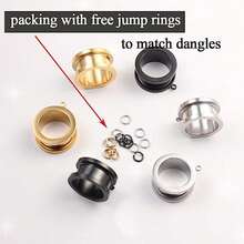 2pcs DIY Ear Gauges Stainless Steel Ear Tunnels Plugs Piercing Jewelry Ear Expander Stretchers Dangle Gauges Earrings For Women Men