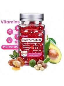40/80pcs Hair Vitamin Serum Capsules 3-Month Supply - Nourishing Leave-In Treatment Serum With Argan Macadamia Avocado Oils, Vitamins A C E Pro B5 - Conditioner For Man And Women Daily Nourishment Supports Follicle Health - Nhiều màu - Xem 2