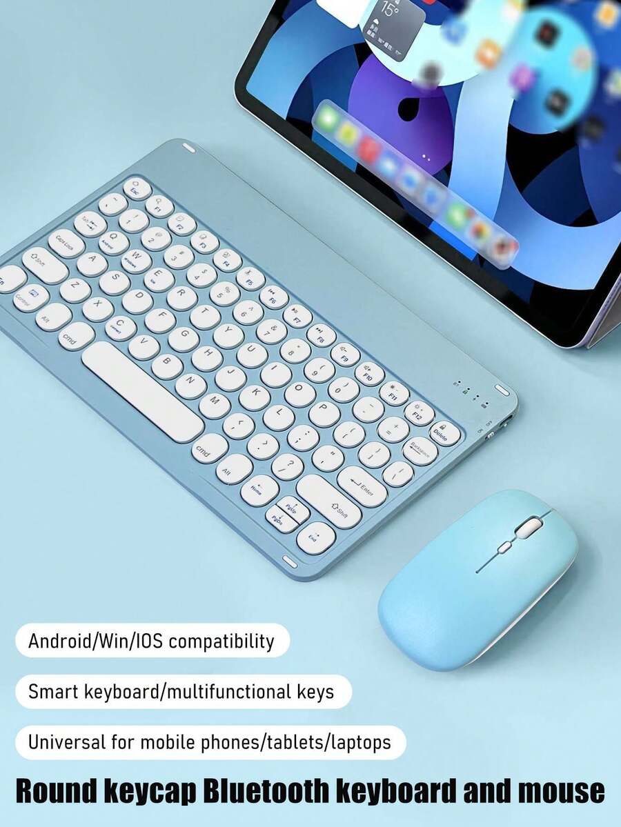 10-Inch Rechargeable Wireless Keyboard + Battery-Powered Mouse ...