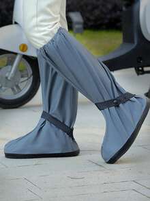 1 双防水雨鞋套，防滑加厚耐用户外骑行靴，男女皆宜 - 黑色 - 查看 9