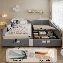 Bed Bases & Foundations - White+Gray + Velvet + 90cm*200cm-2 - View 2