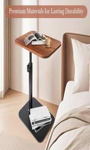 Dongxw C Shaped Table, Compact End Table, Sofa Armrest Tray For Sofa, Bed, Or Small Spaces, Black