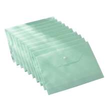 Pasta Porta-Documentos com Botão Colorido Macaron Tamanho A4, Porta-Provas Plástico À Prova d'Água com Zíper, Grande Capacidade