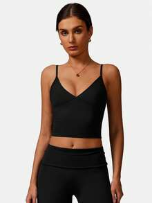 MFVIM Women's Yoga Sports Top, Padded U-Neck Sports Top, Suitable For Yoga, Gym, Running And Workout - màu đen - Xem 7