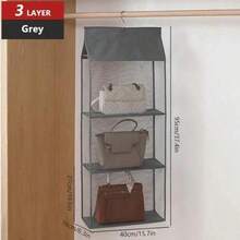 3/4 Layers Hanging Handbag Organizer Transparent Wardrobe Closet Storage Bag - Multicolor - View 9