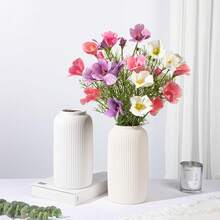 Keramik Vase 24 Weiße Vase Blumenvase Vasen Matt Rund Boho Dekovase Ästhetik Flasche für Blumen Ästhetik Wohnzimmer Schlafzimmer Küche Badezimmer Tischdeko - Beige - Übersicht 10
