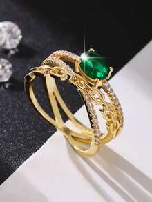 خاتم زفاف للنساء من الزركونيا المكعبة عالية الجودة والمرصع بالشرارات - هدية مثالية للمجوهرات - للذكرى السنوية، الخطوبة، خاتم الزفاف - هدية عيد الميلاد، عيد الحب