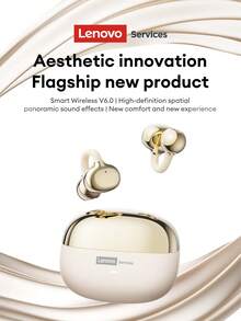 Lenovo 联想 LE302 新款蓝牙耳机，夹式开放式环绕立体声，高品质音频，低延迟，音乐和游戏，定向音频，ENC 降噪，清晰通话，无线耳机兼容智能手机和电脑 - 鐵灰色 - 查看 5