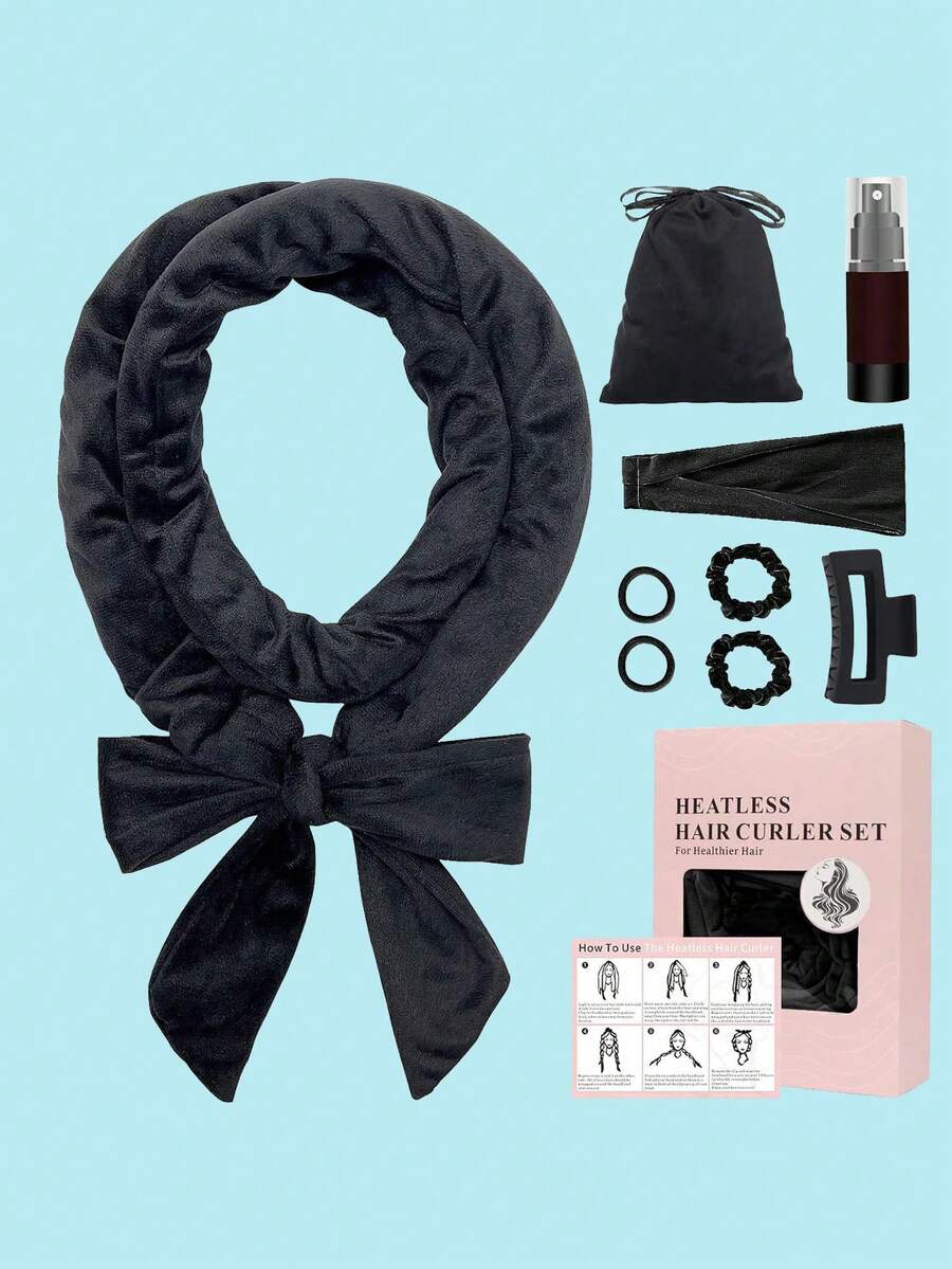 9 pièces Set de fer à friser sans chaleur, coiffure ondulée naturelle facile, boîte cadeau, sans chaleur, accessoire de voyage, coiffure, fer à friser, fer à friser sans chaleur, fer à friser, outil de frisage, diffuseur de cheveux, cheveux, voyage, produits de soins capillaires, outils de coiffure, salon de coiffure, coiffeur, équipement de salon de coiffure - Multicolore - Voir 1