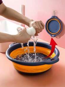 1 pièce Cuvette de lavage pliable portable, rangement pratique, évier pliant rond économise de l'espace, cuvette de lavage pliable en plastique polyvalente et portable pour la vaisselle, le camping, les voyages, la lessive, cuvette pliante pour la rentrée scolaire