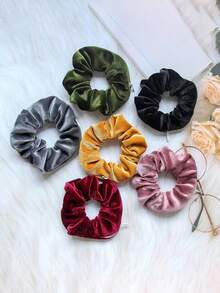 5pcs/3pcs/2pcs/1pc Velvet Scrunchies With Hidden Pocket, Multifunctional Hair Accessories Pouch, Portable Coin Purse, Back To School Essential, Storage Bag, Other Storage Products, Multifunctional Storage Bag, Travel Accessories And Supplies, Keychain, Zipper Scrunchies, Non-Waterproof Travel Essentials, Back To School & Travel Supplies - Multicolor - View 7