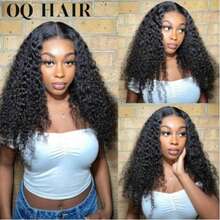 OQ Hair Wear & Go Kinky Curly Hair Glueless Natural Curly Hair Wig 7x5 Transparent Lace Front Wig 180% Density 10-16 Inch Pre-Cut & Pre-Plucked With Natural Hairline Weaves Human Hair - S1 - View 4