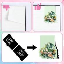 Dragon Flower Magnetic Bookmark 8 Pcs Fantastic Book Marks Magnets Dragon Floral Leaf Magnetic Bookmarks Cool Animal Bookmark Page Clip Gifts For Book Lovers Students Teacher School Reading - Dragon - 查看 4