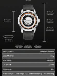 Foxbox Kids Watch Fashionable Boy's Watch, Cool Dial Display Design Waterproof Rotating Magnetic Bead Watch, Gift For Family Party