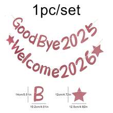 1 Set "Good Bye 2025 Welcome 2026" Foil Confetti, Happy New Year Party Decoration Banner & Streamer