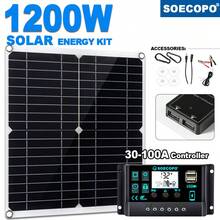 1200W Solar System SOECOPO 30-100A MPPT Controller Dual USB Output 16V Portable Solar Power Generator For Outdoor Backup CE RoHS - 1 cái với 100A - Xem 2