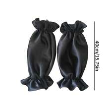 1 Bridal Gloves, Satin Material Short Design, Both The Function Of Covering The Arm, Suitable For Sheath Wedding Dresses With Decorative Sleeve Scene