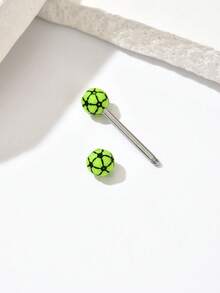 Piercing de língua de futebol 3D em cores doces, material hipoalergênico de aço inoxidável 316L, adequado para mulheres, uso diário, festivais, festas, casamentos, Natal, ótimo presente