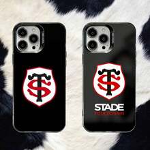Étui de téléphone Stade-Toulousain compatible avec 16, 15, 14, 13, 12, 11, 8, 7, Pro, Max, Plus, Mini, XS, SE Rugby français anti-chute noir mat, étui compatible avec 17 Pro Case, 17 Pro Max Case, 17 Case, 16 Pro Case - Z7 - Voir 1