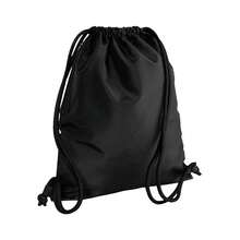 Bagbase Icon Drawstring Bag/Gymsac (Black/Black) - 100% Polyester - (BC3396) - Black - View 1
