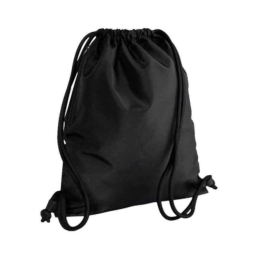 Bagbase Icon Drawstring Bag/Gymsac (Black/Black) - 100% Polyester - (BC3396) - Black - View 1