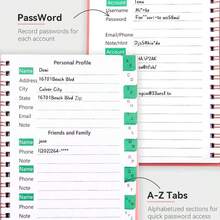 1PC Password Participation Book, Alphabetically Ordered Password Diary And Organizer, Personalized Password Log In 4.7-Inch X 6.1-Inch Mini Size With University Level Grid Pages, Perfect For Home And Office Organizations - 灰色 - 查看 7