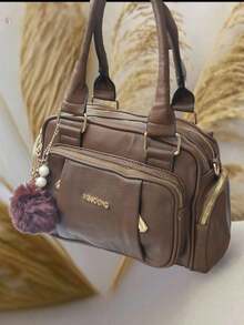 Women's Travel Bag Lightweight Small Multi-Pocket Portable Messenger Bag Large Capacity For Daily Commuting Bowling - Coffee - View 2